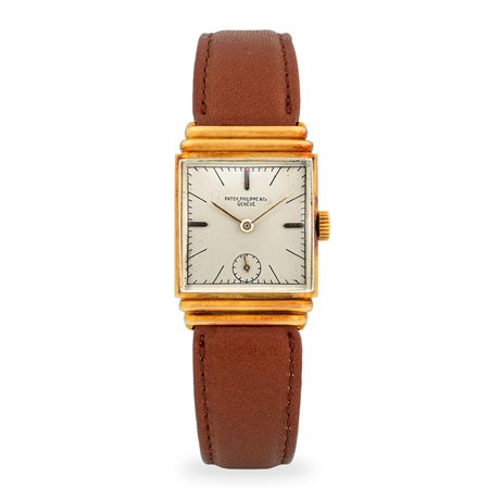 Patek Philippe, Art Decò 'Hooded Lugs' in oro giallo 18k con anse...