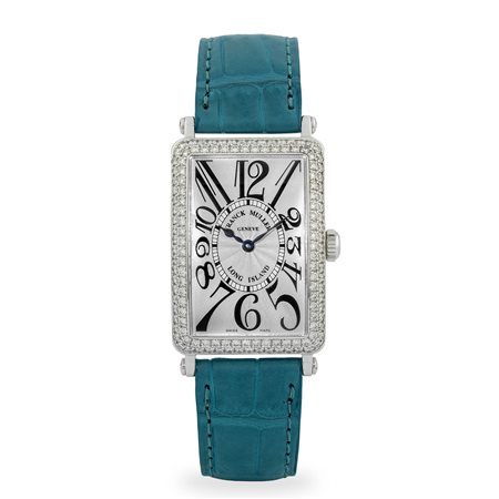 Franck Muller, Long Island ref. 950 QZ D in oro bianco 18k e brillanti,...