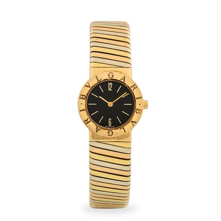 Bulgari, Affascinante Tubogas in oro giallo, rosa e bianco 18k, quadrante...