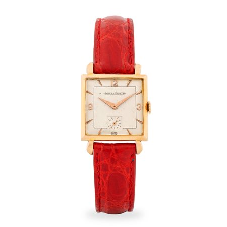 Jaeger-LeCoultre, Orologio di forma in oro giallo 18k, quadrante argentè con...