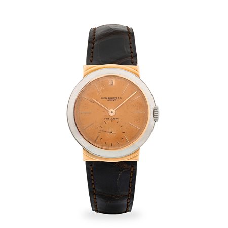 Patek Philippe, Raro 'Hooded Lugs' ref. 544 in acciaio e oro rosa con anse...
