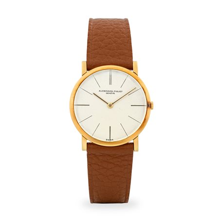 Audemars Piguet, Extrapiatto ref. 5043 in oro giallo 18k, quadrante bianco...