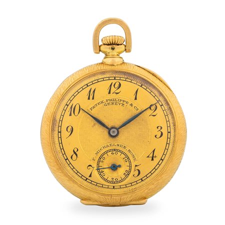 Patek Philippe, Orologio da tasca in oro giallo 18k, quadrante Dorè Guillochè...