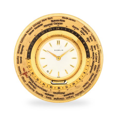 Gübelin, Orologio da tasca in ottone dorato con indicazione delle ore del...