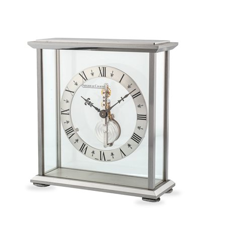 Jaeger-LeCoultre, Pendola da tavolo ref. 508 in acciaio, quadrante ad anello...