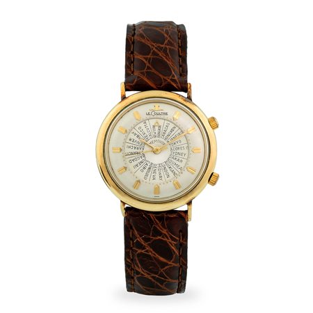LeCoultre, Memovox svegliarino 'Ore del mondo' ref. 3041 laminato oro,...