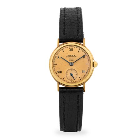 Rolex, Solo tempo in oro giallo 18k, quadrante champagne firmato “Ronchi...