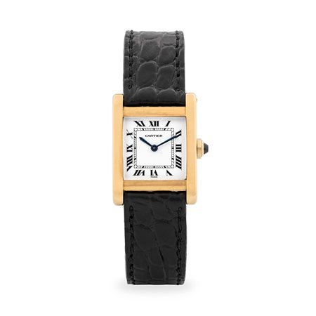 Cartier, Tank Normale ref. 78092 in oro giallo 18k, quadrante bianco con...