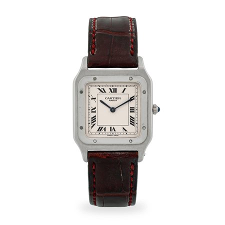 Cartier, Raro Santos Dumont Collection Privée ref. 1575 in platino, quadrante...