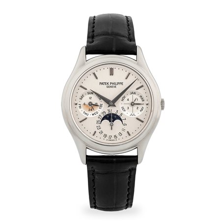 Patek Philippe, Calendario Perpetuo ref. 3940G in oro bianco 18k con doppio...