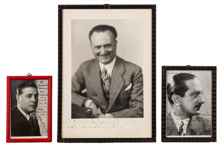 Gilberto Govi - Tre fotografie con dediche di Govi Gilberto - Micheluzzi Carlo - Viarisio Enrico