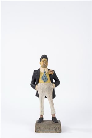 Pietro Mascagni - Statuetta caricaturale in gesso dipinto a mano, 1900s