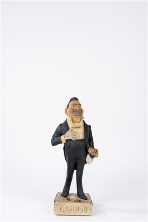 Caruso, Enrico - Statuetta caricaturale in gesso dipinto a mano, 1900s