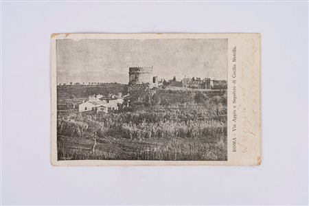 Pascoli, Giovanni - Cartolina postale con dedica e firma autografe, 1908