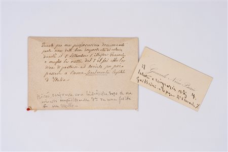 Bixio Nino (Genova 2 ottobre 1821 - Banda Aceh 16 dicembre 1873)  - Biglietto autografo con busta, 1870