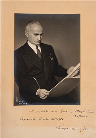 Luigi Einaudi - Fotografia con dedica e firma, 1951
