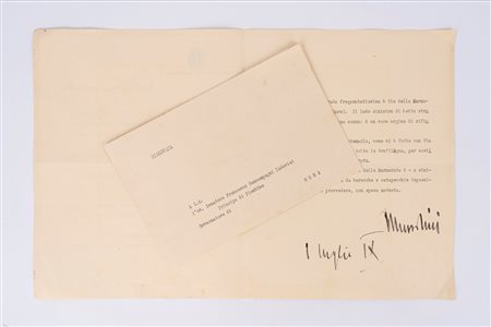 Benito Mussolini - Lettera dattiloscritta firmata, 1932