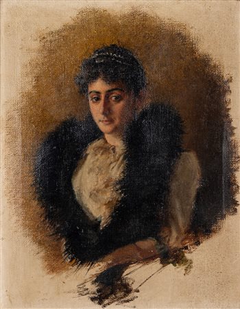 Ritratto ad olio di Elena del Montenegro, regina d'Italia moglie di Re Vittorio Emanuele III, 1920s