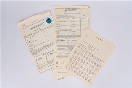 Lucio Battisti (Poggio Bustone 1943 - Milano 1998)  - Contratto SEDRIM e registrazione S.I.A.E. per il brano QUALCUNO NEL MONDO, 1964-1965