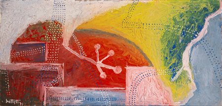 Lucio Battisti (Poggio Bustone 1943 - Milano 1998)  - Dipinto su tela per "LA CANZONE DELLA TERRA", 1971