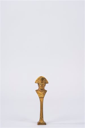 Napoleone Bonaparte - Sigillo in bronzo dorato con l'effige di Napoleone, 19th century