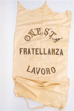 Drappo in seta bianca per Società Operaia di Mutuo Soccorso, 1880s