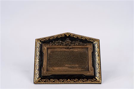 Vittorio Emanuele III di Savoia - Rarissima versione della targa in bronzo con il Proclama del Re Vittorio Emanuele III per l'inizio del Primo Conflitto Mondiale, 1915