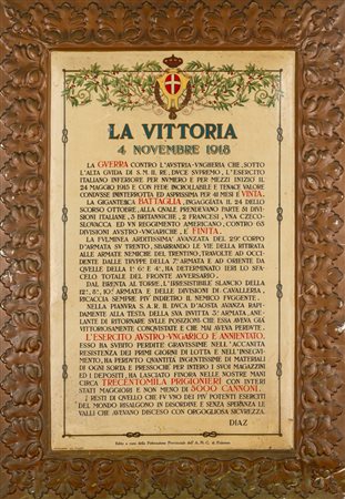 Armando Diaz - Prima Guerra Mondiale - Proclama della vittoria, 1918