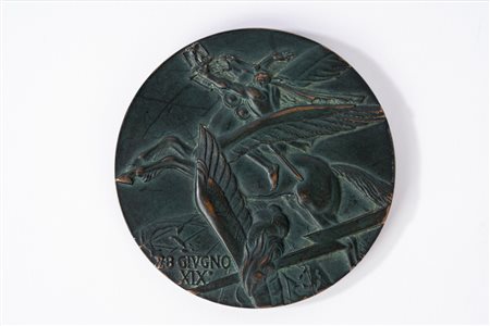 Balbo, Italo - Publio Morbiducci (Roma 1889 - 1963)  - Grande e rara medaglia in bronzo commemorativa per il primo anniversario della morte di Italo Balbo, 1941