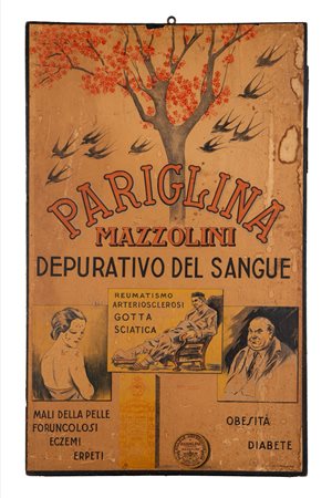 Affiche litografica pubblicitaria per PARIGLINA, 1928