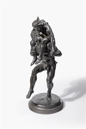 AUGUSTO RIVALTA<BR>Alessandria 1835/40 - 1925 Firenze<BR>"Fauno che rapisce ninfa"