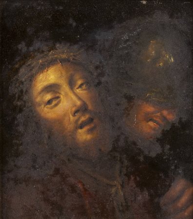 PITTORE ANONIMO<BR>"Cristo e armigero" XVII secolo