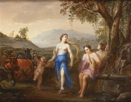 PITTORE ANONIMO<BR>"Pastorale" XIX secolo