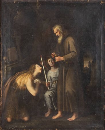 PITTORE ANONIMO<BR>"Eucarestia di Maria Maddalena" XVIII secolo