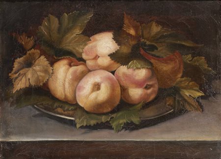 PITTORE ANONIMO<BR>"Natura morta con pesche"