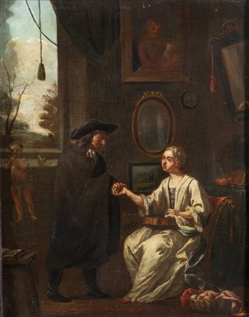 PITTORE DEL XVII SECOLO<BR>"Scena galante" XVII secolo