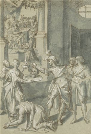 PITTORE ANONIMO<BR>"Salomè e la decapitazione di San Giovanni Battista"