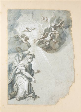 PITTORE ANONIMO<BR>"Studio per Annunciazione-San Michele Arcangelo"