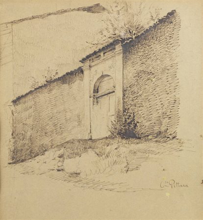 CARLO PITTARA<BR>Torino 1836 - 1890 Rivara (TO)<BR>"Muro"