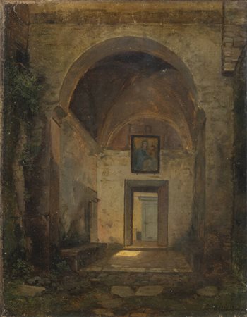 LUIGI BISI<BR>1814-1886<BR>"Veduta di interno", 1844