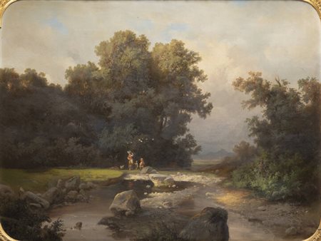 SCIPIONE CARIGNANI<BR>Torino 1821 - 1875<BR>"Paesaggio" 1854