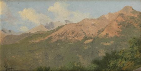 GIUSEPPE GIANI<BR>Cerano d'Intelvi (CO) 1829 - 1885<BR>"Paesaggio montano" 1919