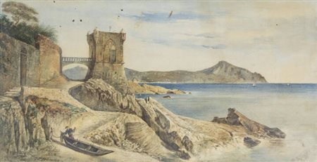CARLO FELICE BISCARRA<BR>Torino 1823 - 1894<BR>"Marina"