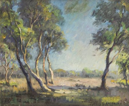 CHAPPEL EDOUARD (attribuito a)<BR>Anversa (Belgio) 1859 - 1946 Cannes (Francia)<BR>"Paesaggio"