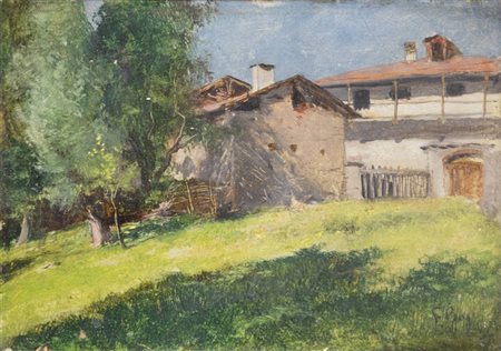FRANCESCO BOSSO<BR>Vercelli 1864 - 1933 Torino<BR>"San Sicario (Cesana)" 11 agosto 1929