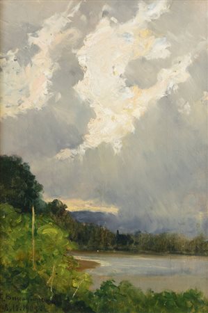 GIUSEPPE BUSCAGLIONE<BR>Ariano Irpino (AV) 1868 - 1928 Rivoli (Torino)<BR>"Temporale" 6-10-1903