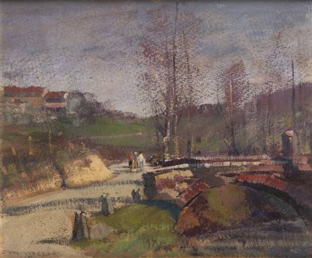 METELLO MERLO<BR>Milano 1886 - 1964 Torino<BR>"Ponte Romantico", 1956