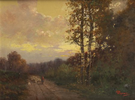 GIOVANNI PISANO<BR>Sevi (NU) 1875 - 1964 Torino<BR>"Tramonto"
