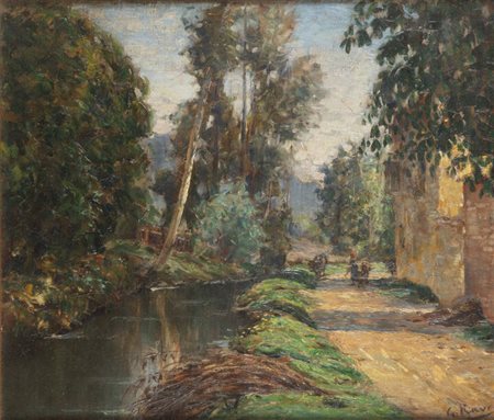 GIOVANNI RAVA<BR>Alba (CN) 1874 - 1944<BR>"Paesaggio"