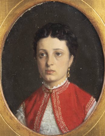 GIOVANNI BATTISTA QUADRONE<BR>Mondovì (CN) 1844 - 1898 Torino<BR>"Ritratto femminile"
